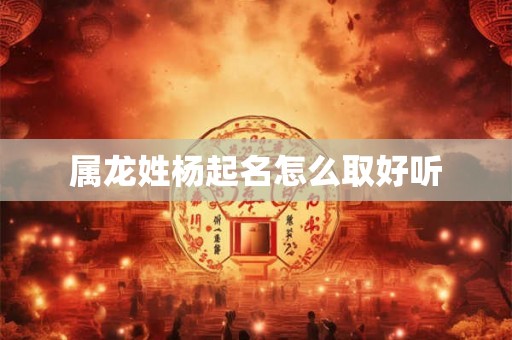 属龙姓杨起名怎么取好听