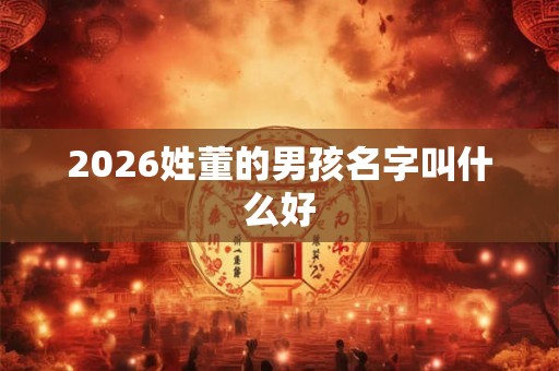 2026姓董的男孩名字叫什么好