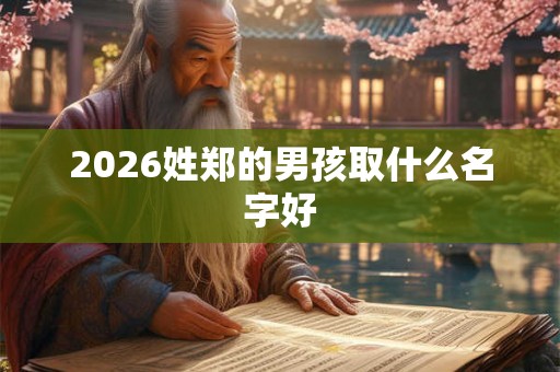 2026姓郑的男孩取什么名字好