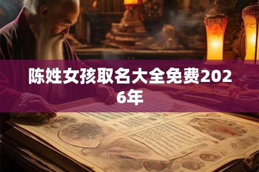 陈姓女孩取名大全免费2026年