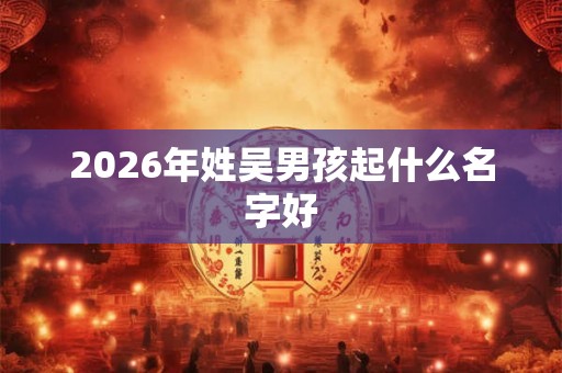 2026年姓吴男孩起什么名字好