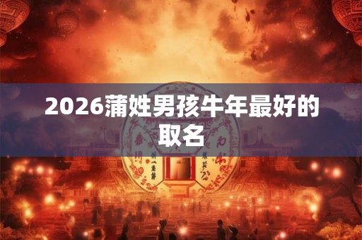 2026蒲姓男孩牛年最好的取名