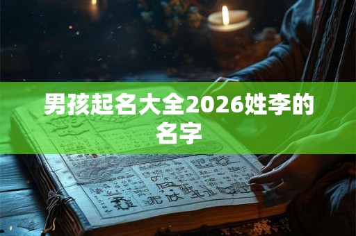 男孩起名大全2026姓李的名字