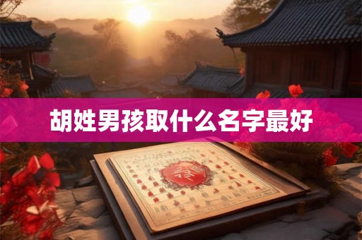 胡姓男孩取什么名字最好