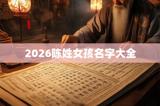 2026陈姓女孩名字大全