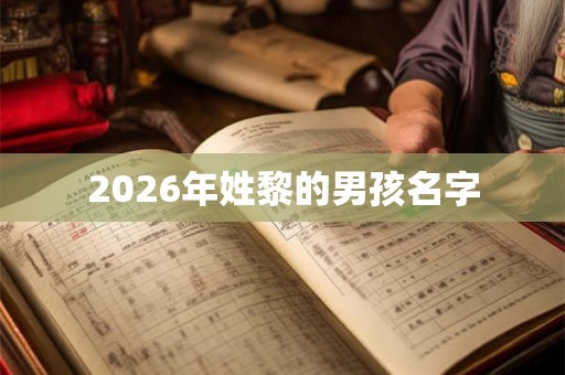 2026年姓黎的男孩名字
