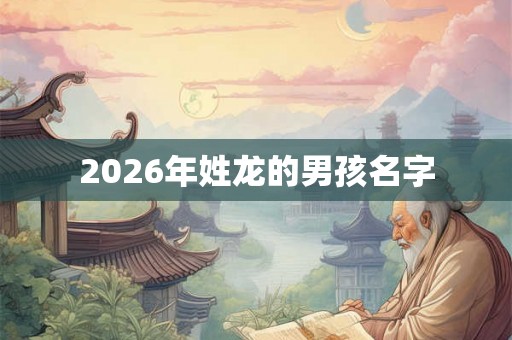 2026年姓龙的男孩名字