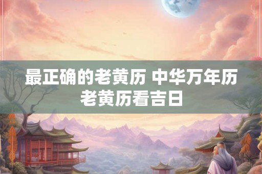 最正确的老黄历 中华万年历老黄历看吉日