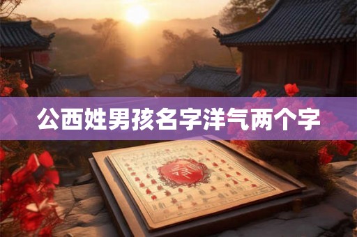 公西姓男孩名字洋气两个字