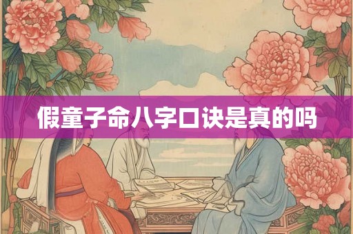 假童子命八字口诀是真的吗