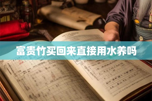 富贵竹买回来直接用水养吗