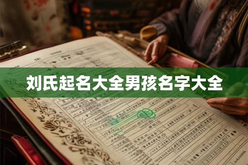 刘氏起名大全男孩名字大全