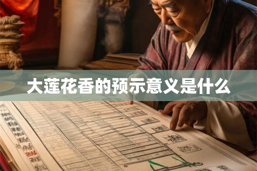 大莲花香的预示意义是什么