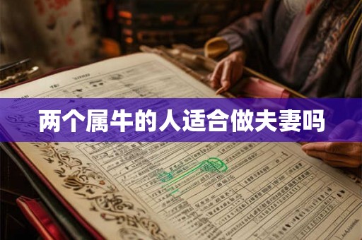 两个属牛的人适合做夫妻吗
