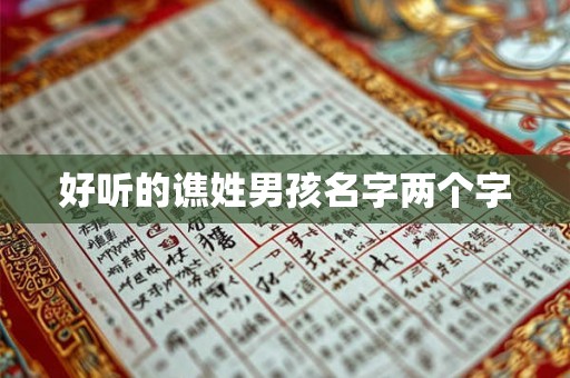 好听的谯姓男孩名字两个字