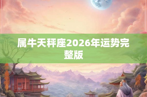 属牛天秤座2026年运势完整版