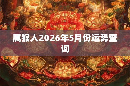 属猴人2026年5月份运势查询