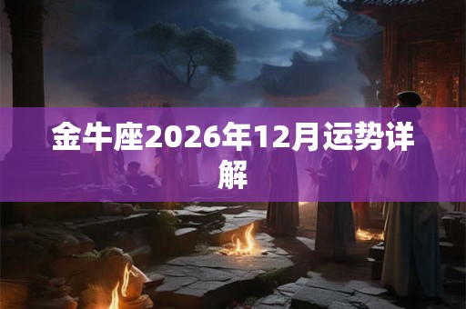 金牛座2026年12月运势详解
