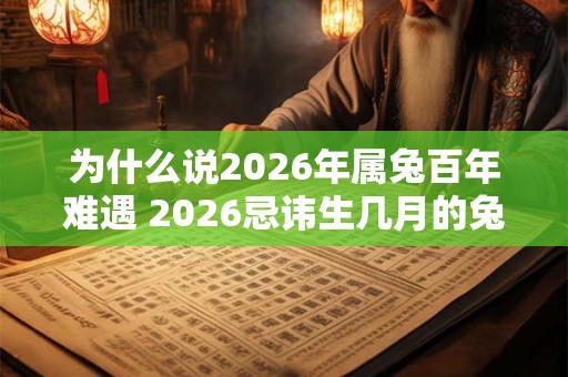 为什么说2026年属兔百年难遇 2026忌讳生几月的兔