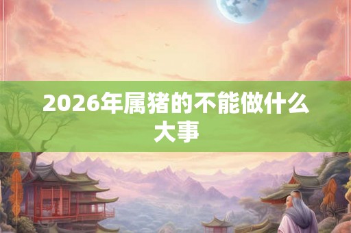 2026年属猪的不能做什么大事 2026年属猪的不能做什么大事