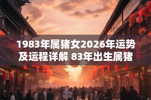 1983年属猪女2026年运势及运程详解 83年出生属猪人2026全年每月运势女性 1983年属猪女2026年运势及运程详解 83年出生属猪人2026全年每月运势女性