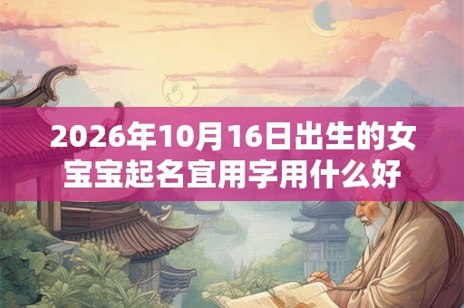 2026年10月16日出生的女宝宝起名宜用字用什么好