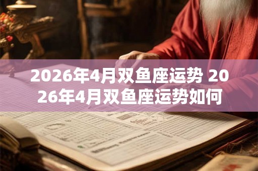 2026年4月双鱼座运势 2026年4月双鱼座运势如何 2026年4月双鱼座运势 2026年4月双鱼座运势如何