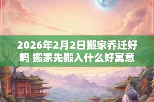 2026年2月2日搬家乔迁好吗 搬家先搬入什么好寓意