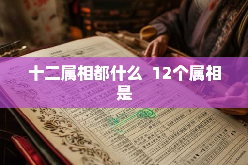 十二属相都什么  12个属相是