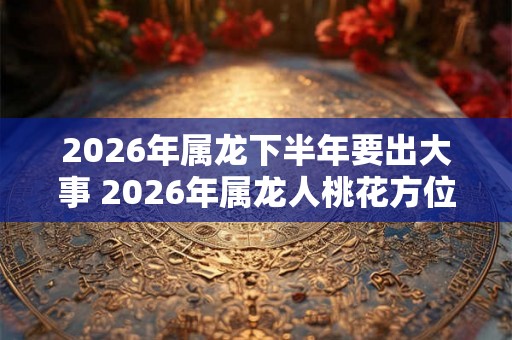 2026年属龙下半年要出大事 2026年属龙人桃花方位 2026年属龙下半年要出大事 2026年属龙人桃花方位