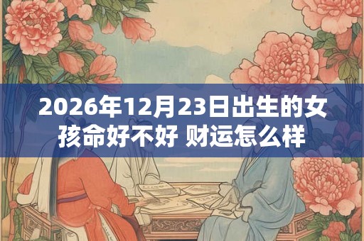 2026年12月23日出生的女孩命好不好 财运怎么样