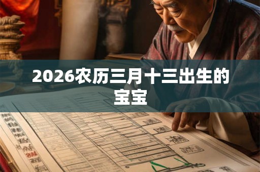 2026农历三月十三出生的宝宝 2026农历三月十三出生的宝宝