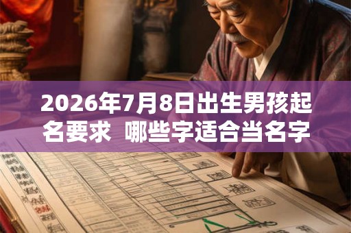 2026年7月8日出生男孩起名要求  哪些字适合当名字