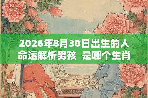2026年8月30日出生的人命运解析男孩  是哪个生肖