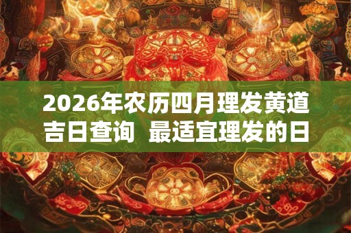 2026年农历四月理发黄道吉日查询 最适宜理发的日子 2026年农历四月理发黄道吉日查询 最适宜理发的日子