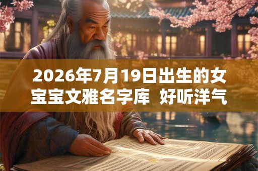 2026年7月19日出生的女宝宝文雅名字库  好听洋气