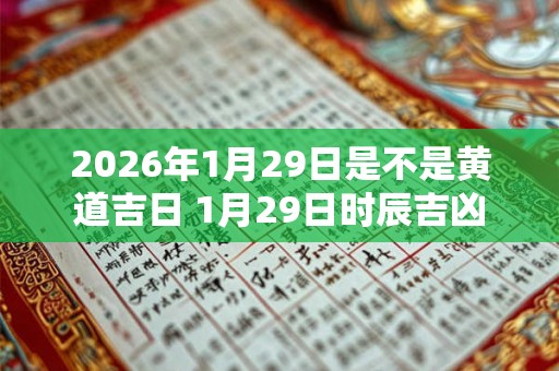 2026年1月29日是不是黄道吉日 1月29日时辰吉凶