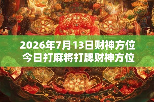 2026年7月13日财神方位 今日打麻将打牌财神方位! 2026年7月13日财神方位 今日打麻将打牌财神方位!