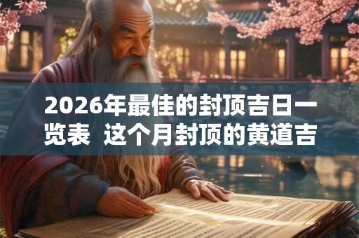 2026年最佳的封顶吉日一览表  这个月封顶的黄道吉日