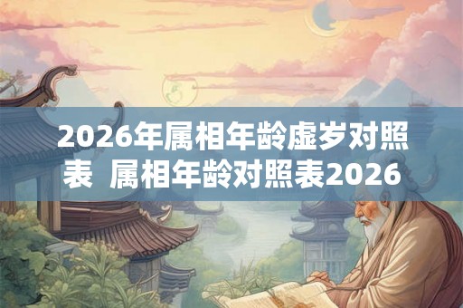 2026年属相年龄虚岁对照表  属相年龄对照表2026