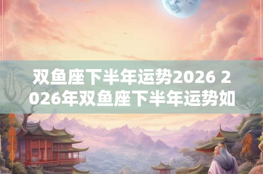 双鱼座下半年运势2026 2026年双鱼座下半年运势如何 双鱼座下半年运势2026 2026年双鱼座下半年运势如何