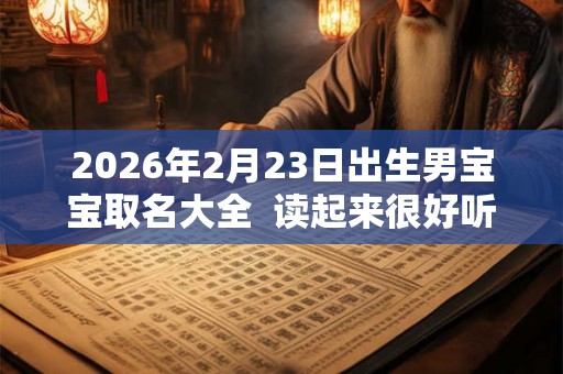 2026年2月23日出生男宝宝取名大全 读起来很好听 2026年2月23日出生男宝宝取名大全 读起来很好听