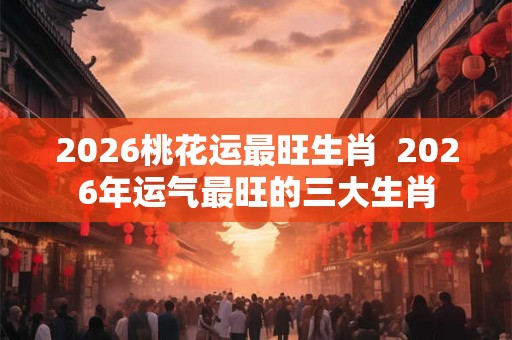 2026桃花运最旺生肖 2026年运气最旺的三大生肖 2026桃花运最旺生肖 2026年运气最旺的三大生肖