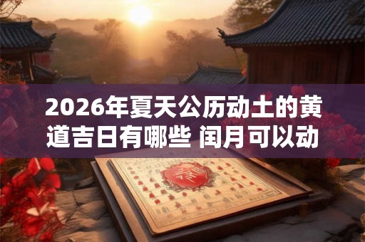 2026年夏天公历动土的黄道吉日有哪些 闰月可以动土吗 2026年夏天公历动土的黄道吉日有哪些 闰月可以动土吗