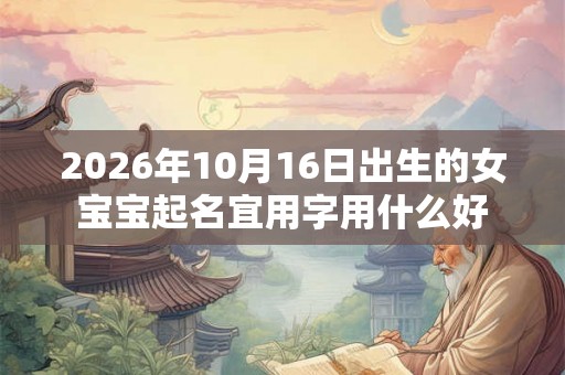 2026年10月16日出生的女宝宝起名宜用字用什么好