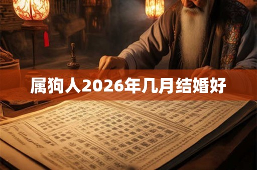 属狗人2026年几月结婚好