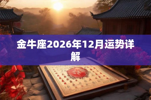 金牛座2026年12月运势详解 金牛座2026年12月运势详解