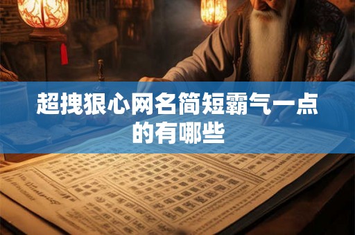 超拽狠心网名简短霸气一点的有哪些 超拽狠心网名简短霸气一点的有哪些