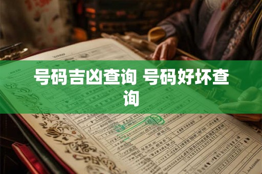 号码吉凶查询 号码好坏查询