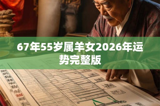 67年55岁属羊女2026年运势完整版 67年55岁属羊女2026年运势完整版